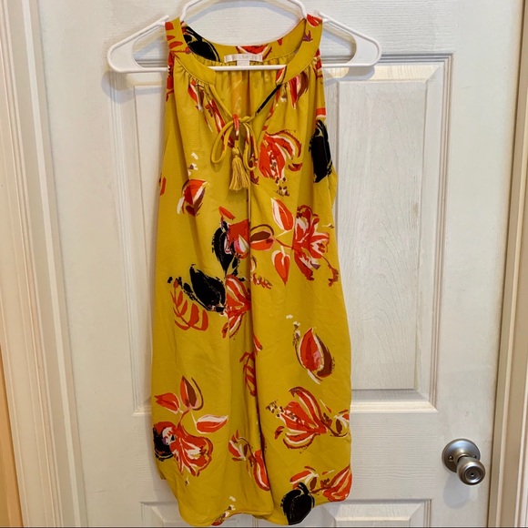 Yellow Floral Dress With Pockets Size XS - Picture 2 of 6